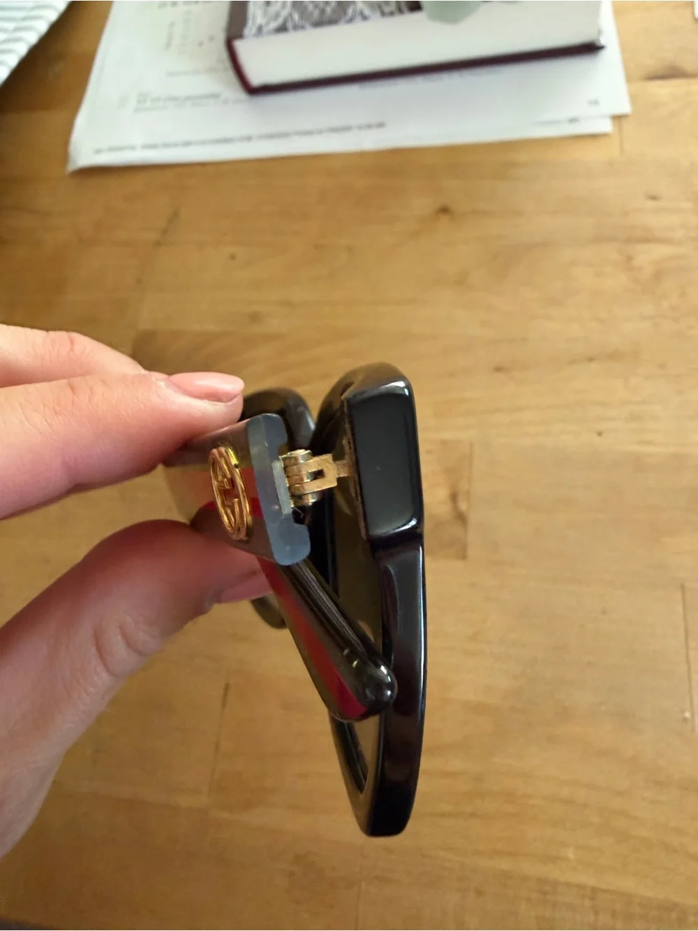 Gucci GG0034S Black Square Sunglasses with Green and Red Stripe Temples